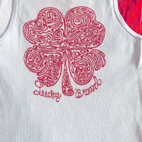 SOLD**LUCKY BRAND TANK TOP*ASIAN DESIGN IN BACK*PALE BLUE*NO STAINS*EUC*SIZE S/M - Picture 2 of 6